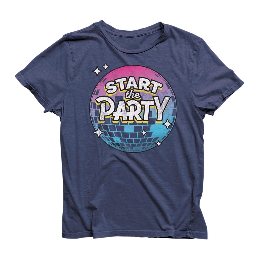 💚 3/$15 Blue and Purple Start the Party T-Shirt D